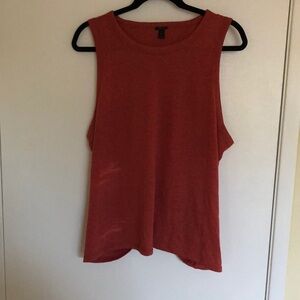 JCREW•Brick Red Split/Tie Back Tshirt